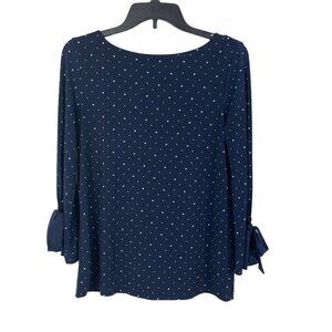 Banana Republic Women 3/4 Sleeve Polka Dot Pullover Tunic Top Size XS
